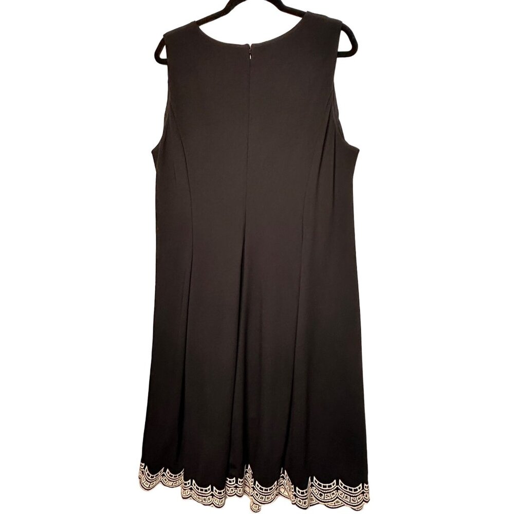 Talbots Black Dress with Cream Lace Trim